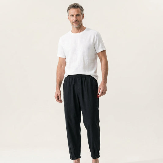 Gabe | Cotton & Linen Cropped Pants for Men