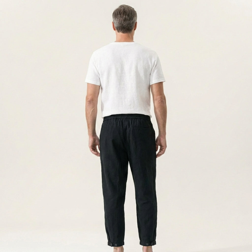 Gabe | Cotton & Linen Cropped Pants for Men