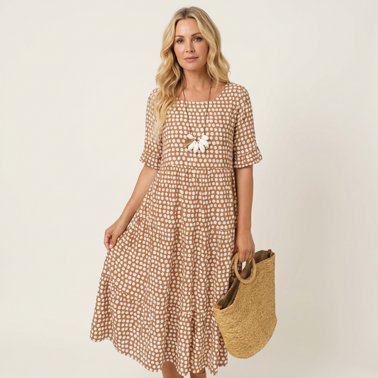 Arelia | Short Sleeve Midi Dress