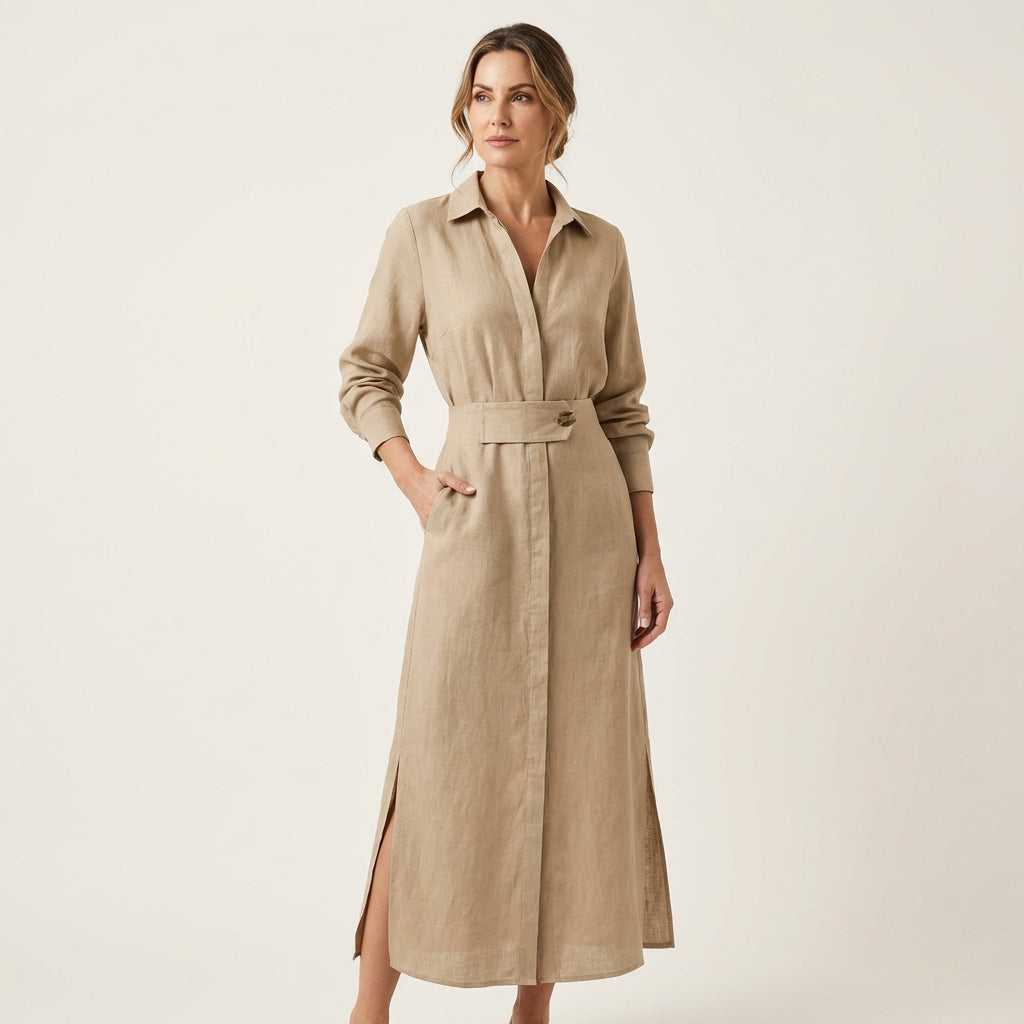 Marianne | Cotton-Linen Maxi Dress