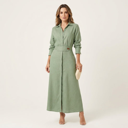 Marianne | Cotton-Linen Maxi Dress