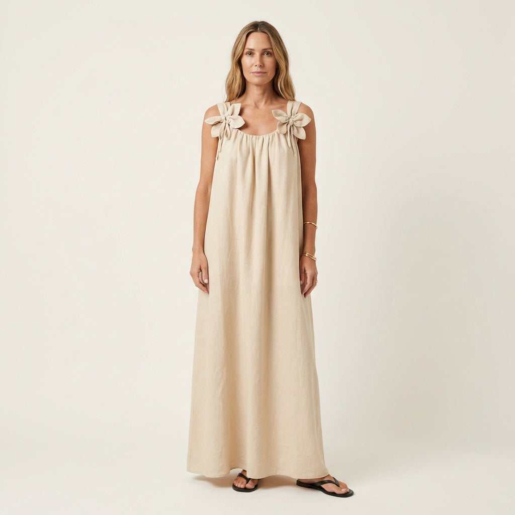 Loriana | Floral U-Neck Summer Dress