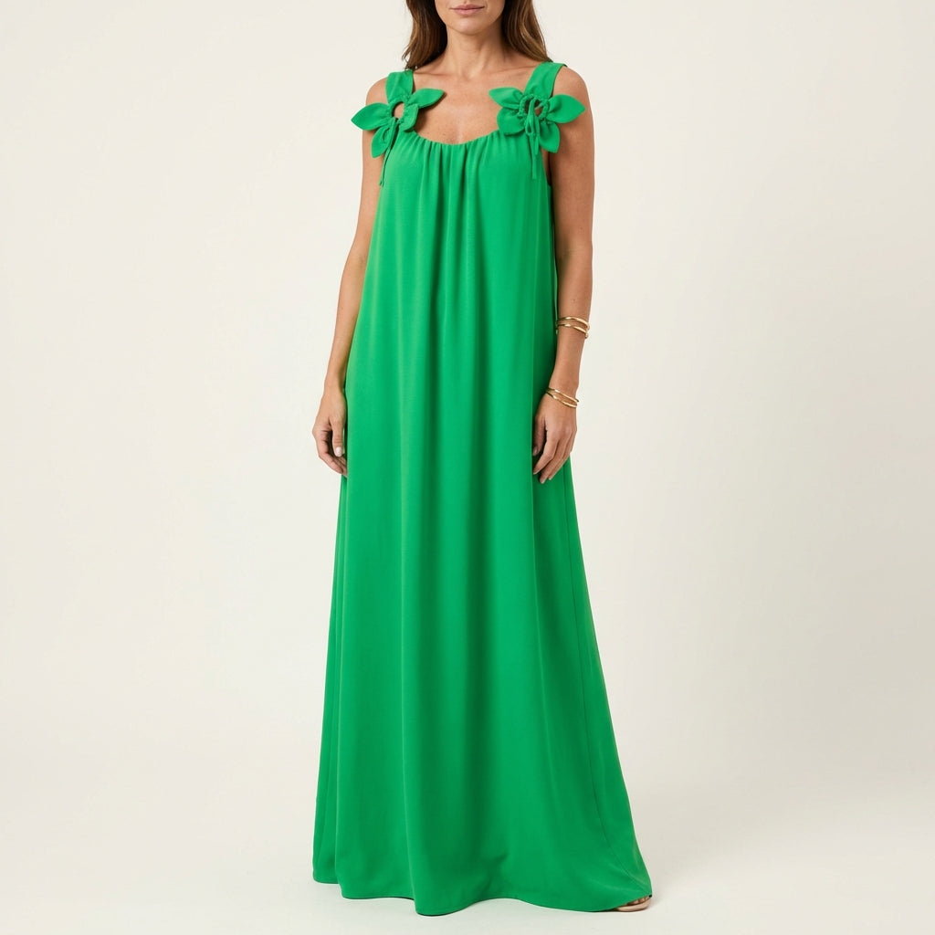 Loriana | Floral U-Neck Summer Dress