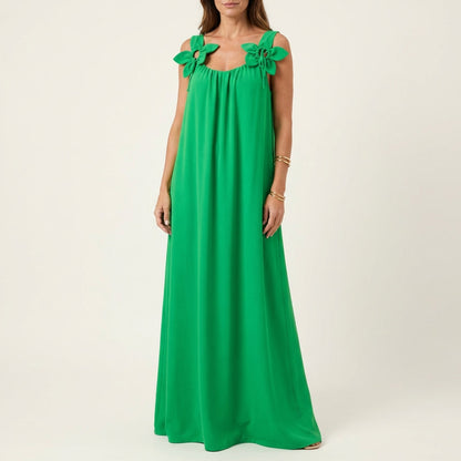 Loriana | Floral U-Neck Summer Dress