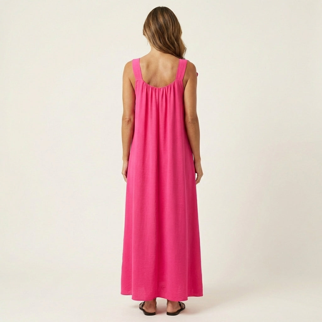 Loriana | Floral U-Neck Summer Dress