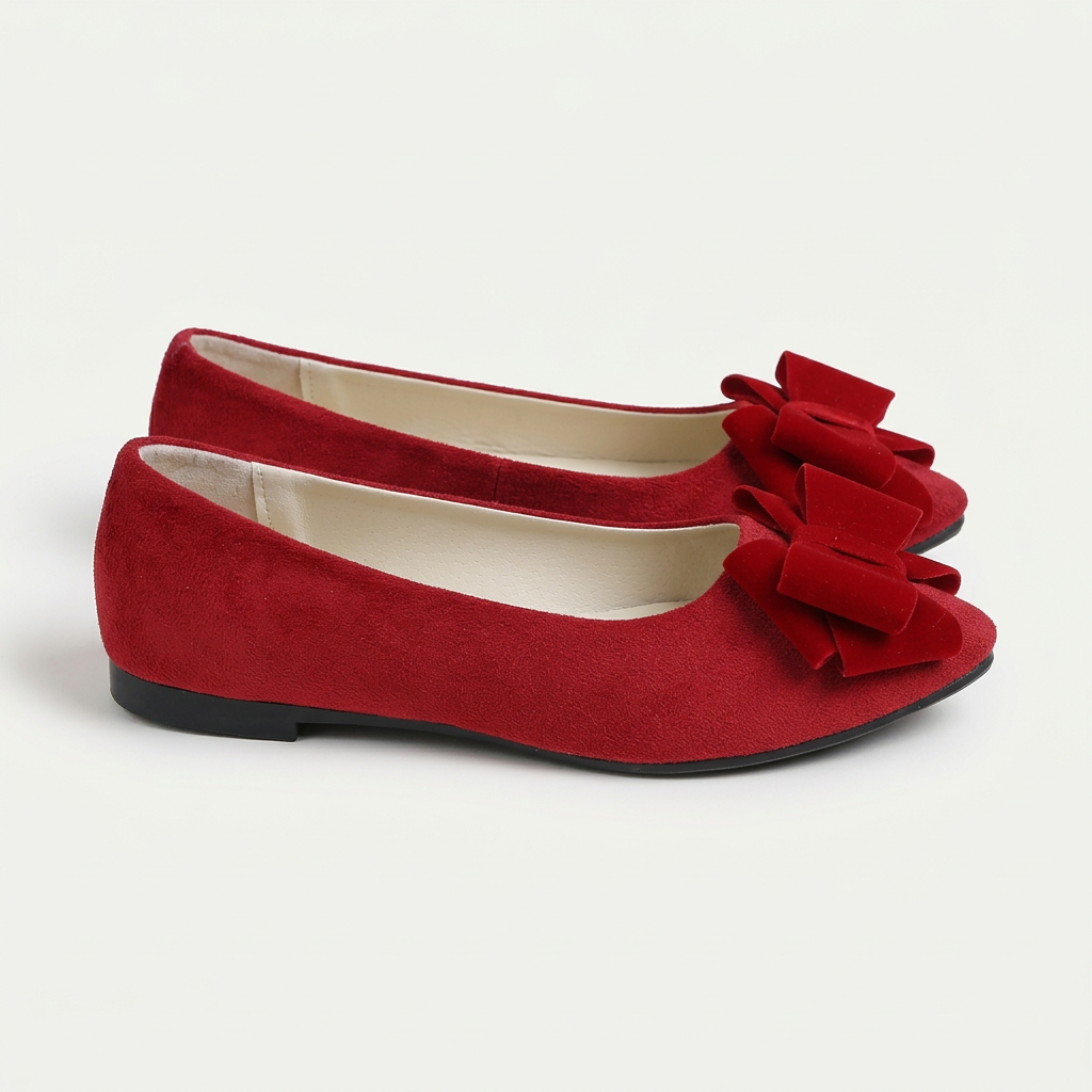 Bella | Suede Bow Ballet Flat