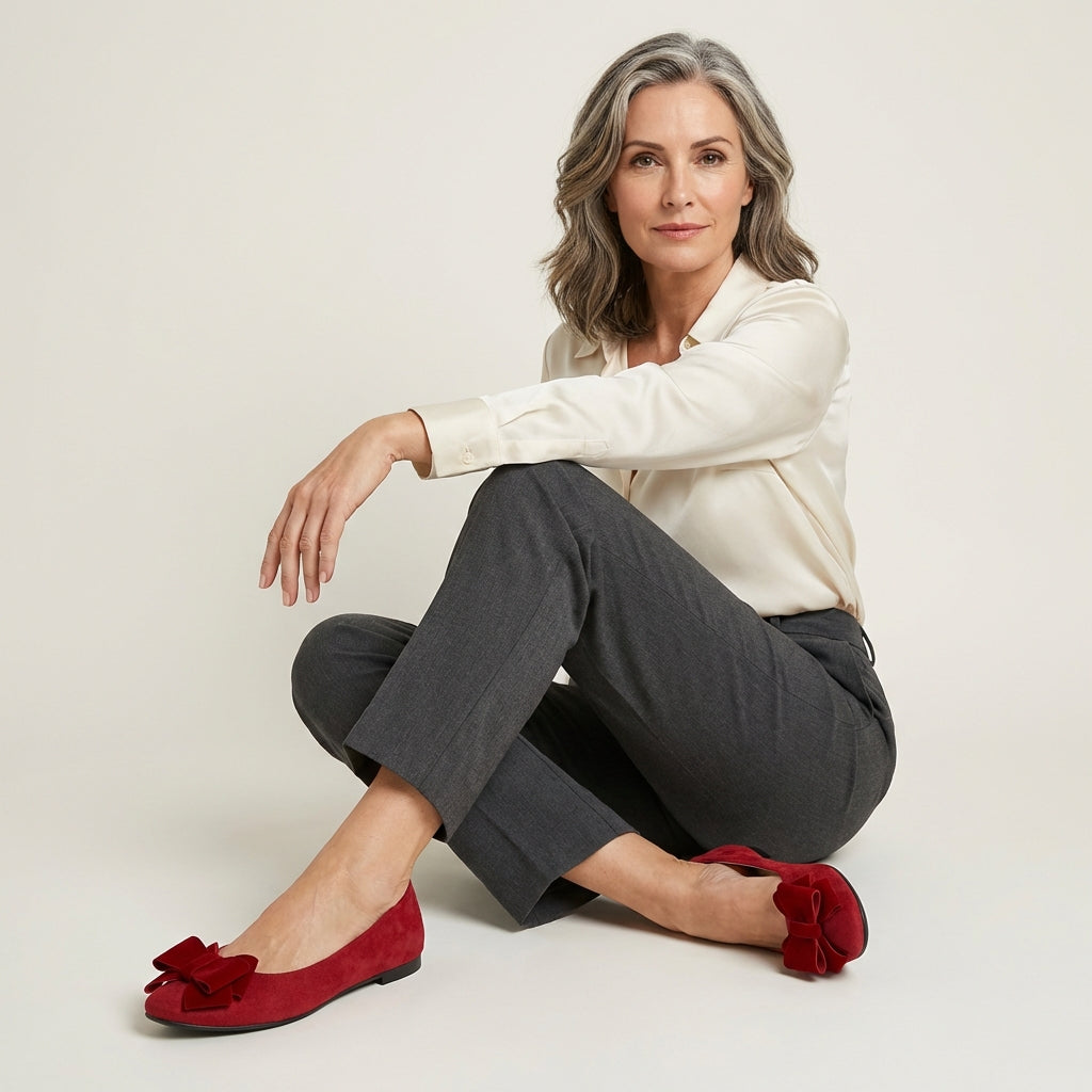 Bella | Suede Bow Ballet Flat