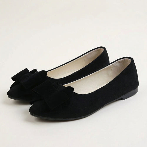 Bella | Suede Bow Ballet Flat