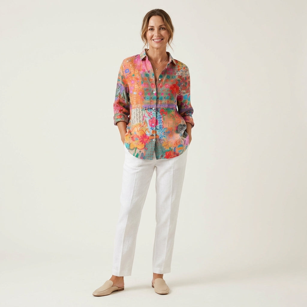 Rina | Colorful Print Blouse