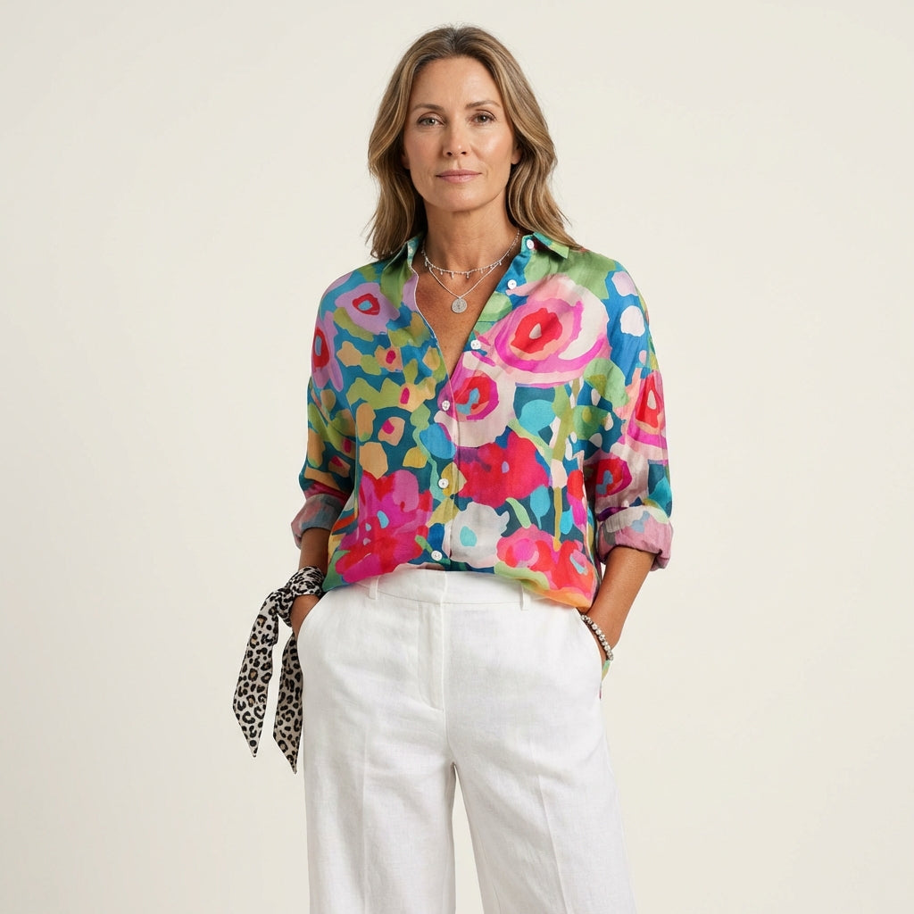 Rina | Colorful Print Blouse