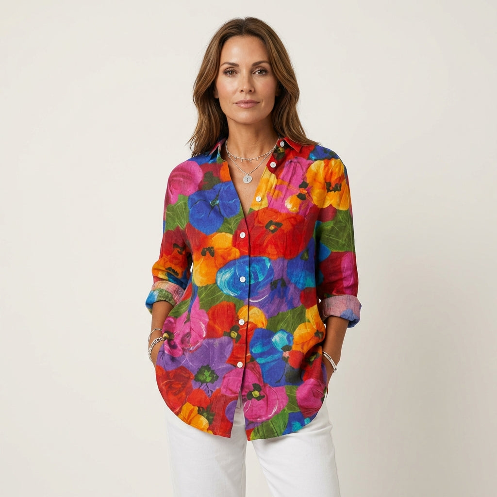 Rina | Colorful Print Blouse