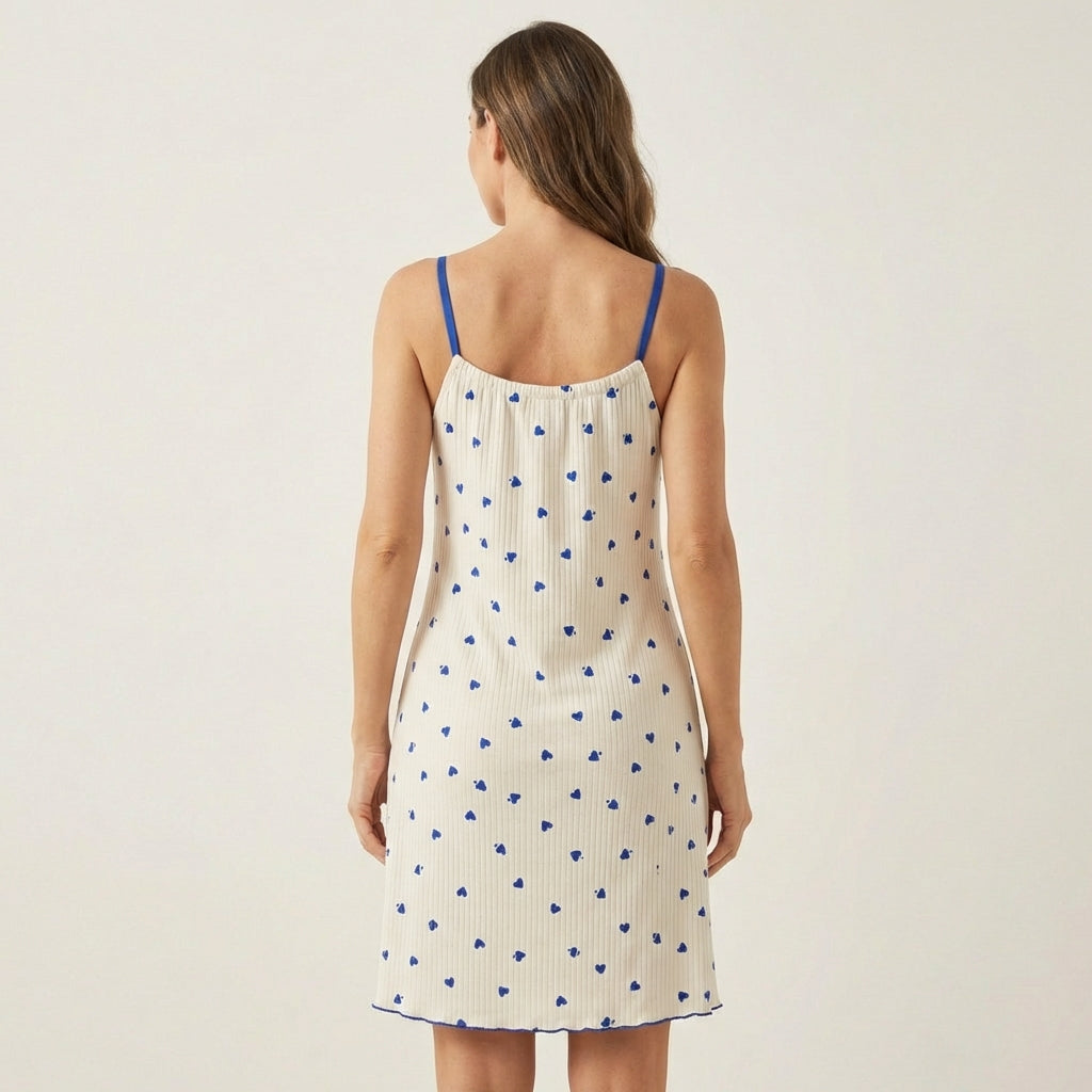 Lulu | Heart-Print Slip Nightgown