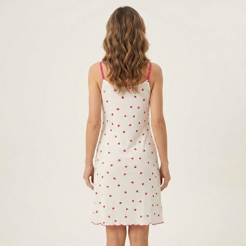 Lulu | Heart-Print Slip Nightgown