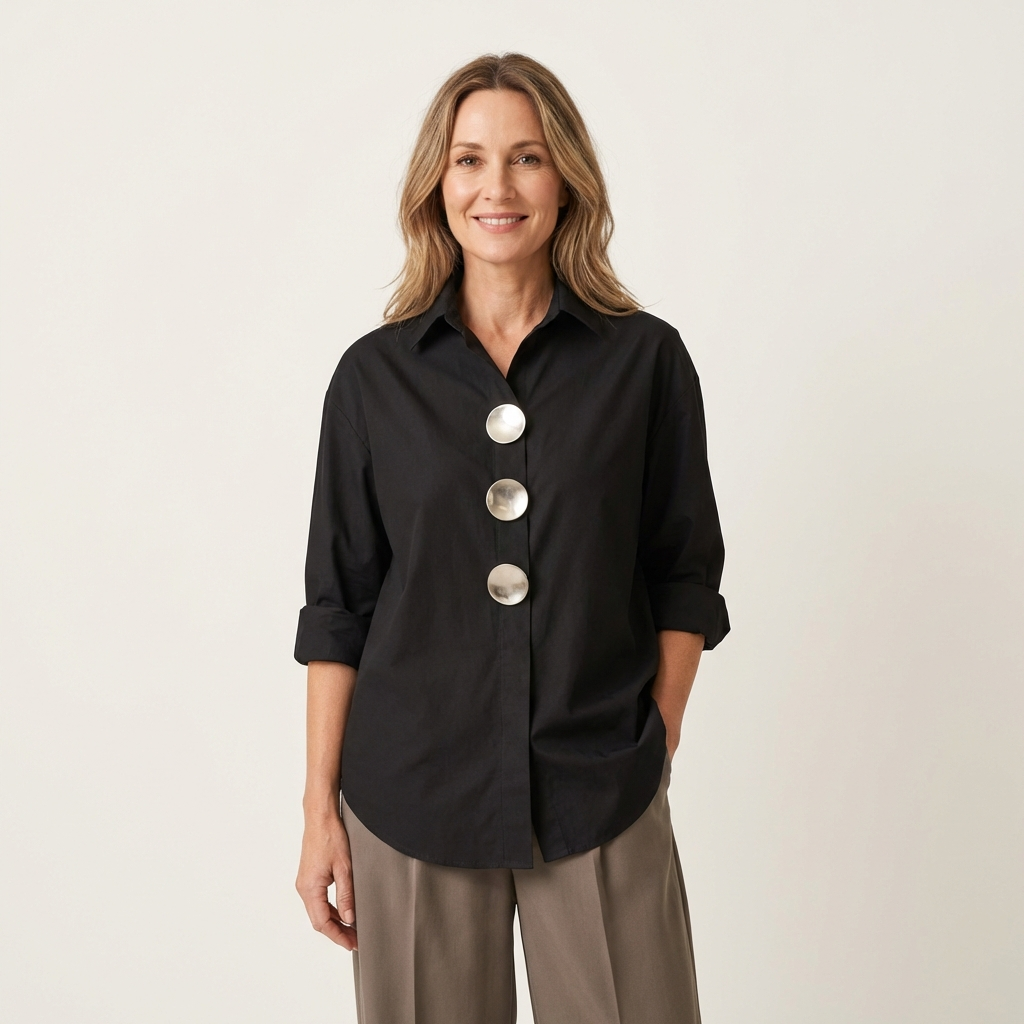 Mandy | Cotton-Linen Retro Blouse