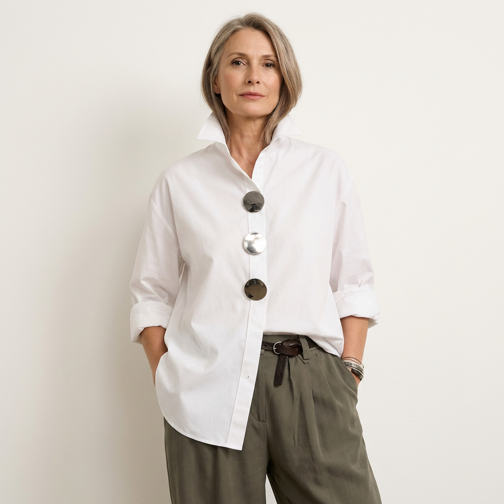 Mandy | Cotton-Linen Retro Blouse