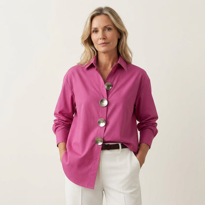 Mandy | Cotton-Linen Retro Blouse