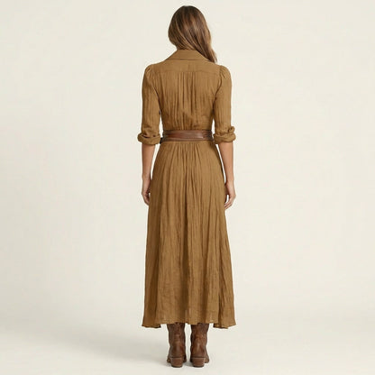 Heidi | Linen-Cotton Maxi Dress
