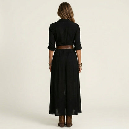 Heidi | Linen-Cotton Maxi Dress