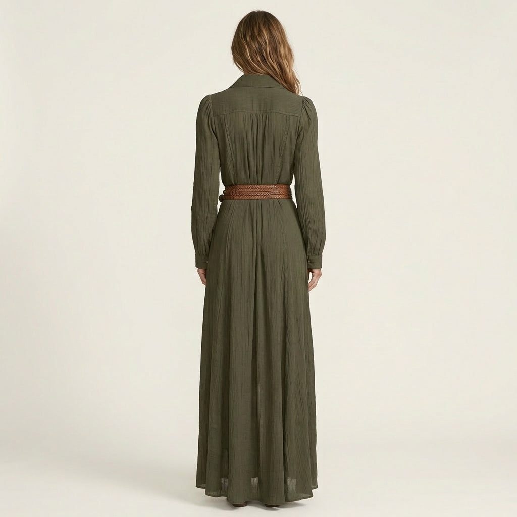 Heidi | Linen-Cotton Maxi Dress