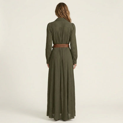 Heidi | Linen-Cotton Maxi Dress