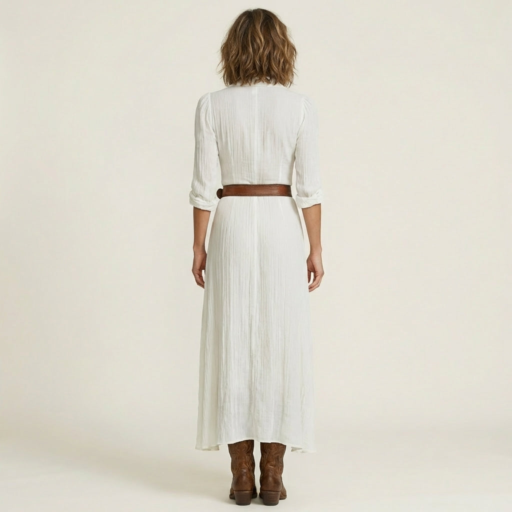 Heidi | Linen-Cotton Maxi Dress