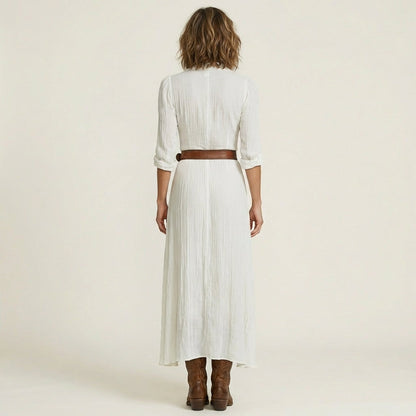 Heidi | Linen-Cotton Maxi Dress