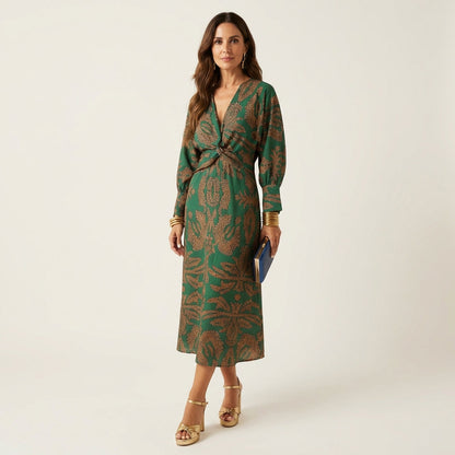 Isadora | Midi Dress With Waist Tie