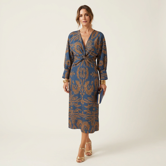 Isadora | Midi Dress With Waist Tie