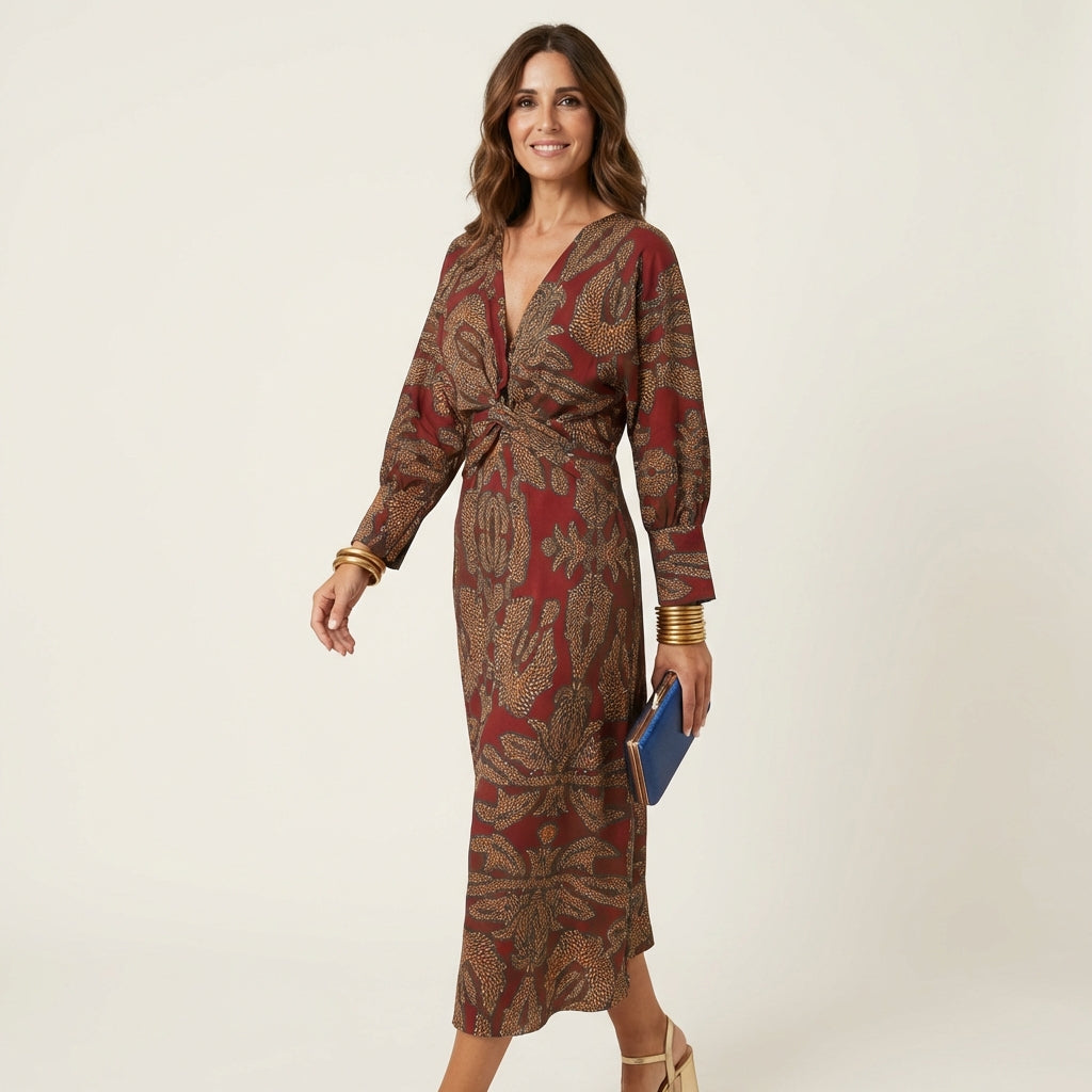 Isadora | Midi Dress With Waist Tie