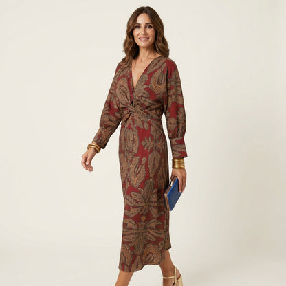 Isadora | Midi Dress With Waist Tie