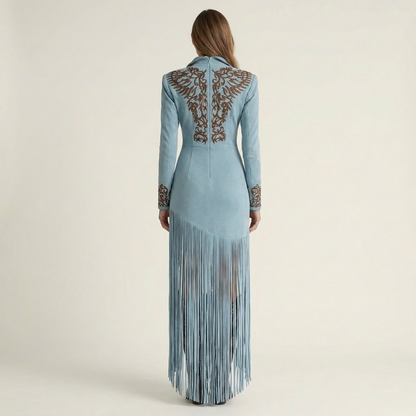 Aitana | Suede Fringe Maxi Dress