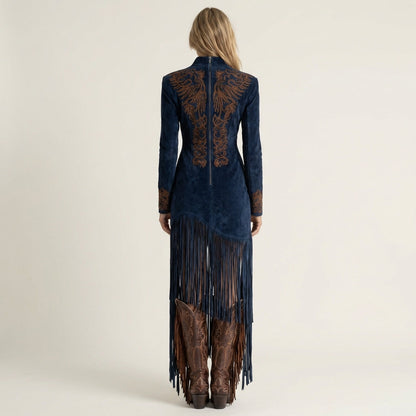 Aitana | Suede Fringe Maxi Dress