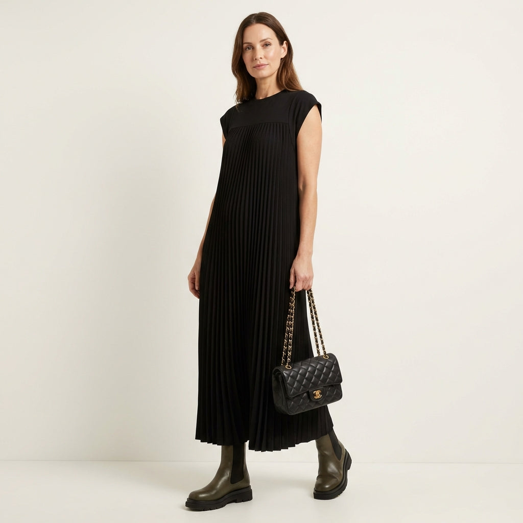 Giovanna | Pleated Sleeveless Maxi Dress