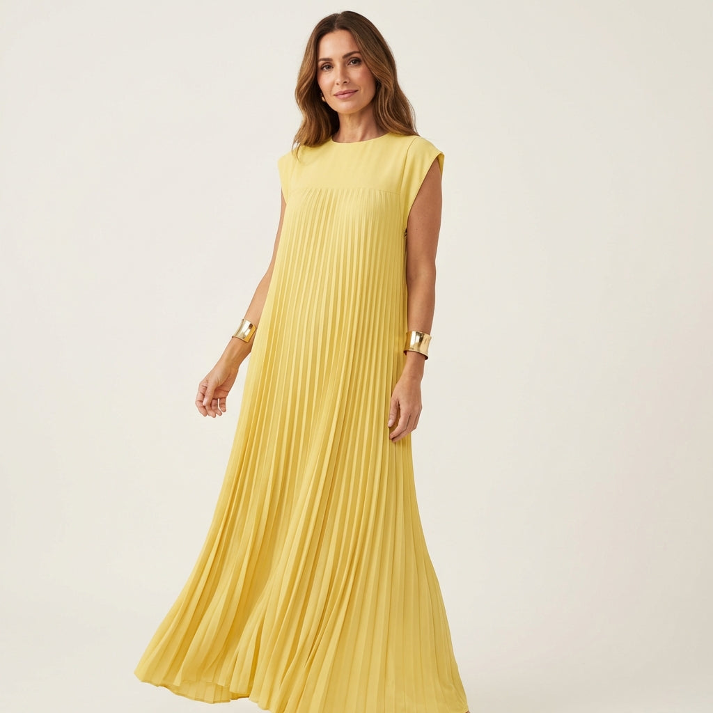 Giovanna | Pleated Sleeveless Maxi Dress