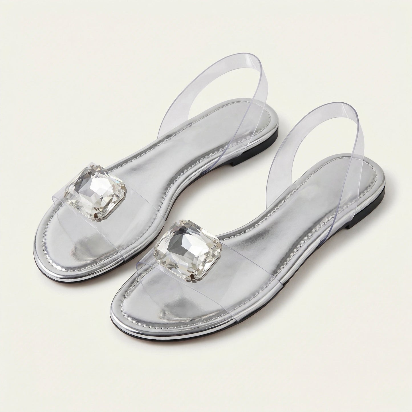 Annie | Crystal-Embellished Flat Sandal