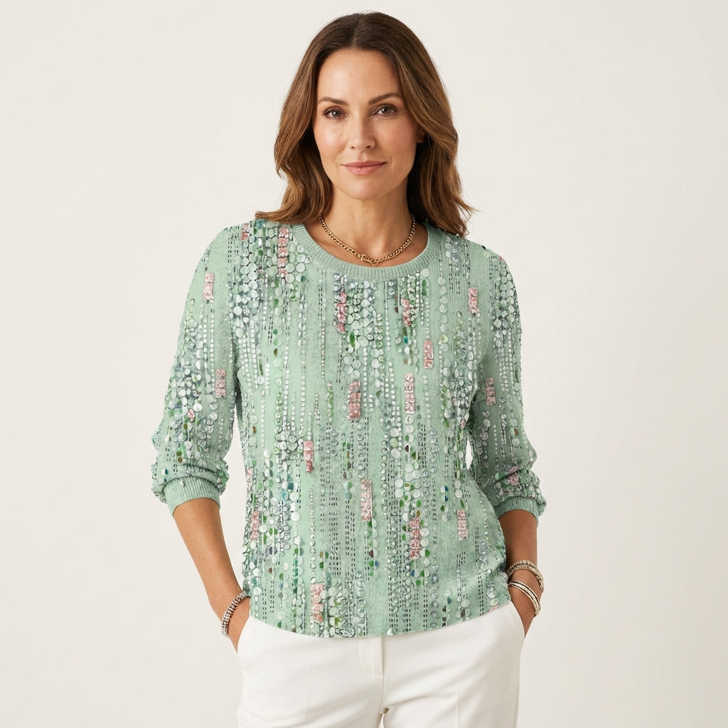 Cathrina | Vintage Print Long-Sleeve