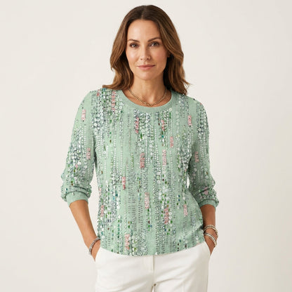 Cathrina | Vintage Print Long-Sleeve