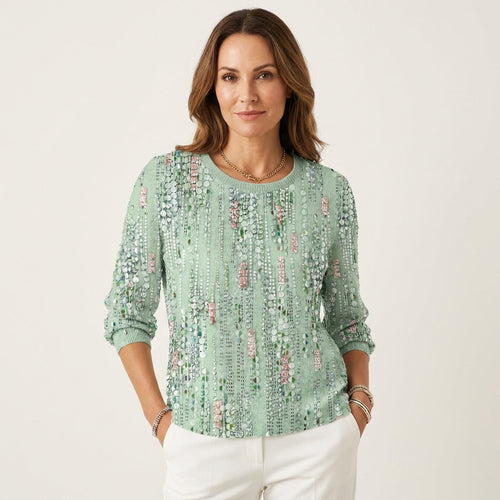 Cathrina | Vintage Print Long-Sleeve