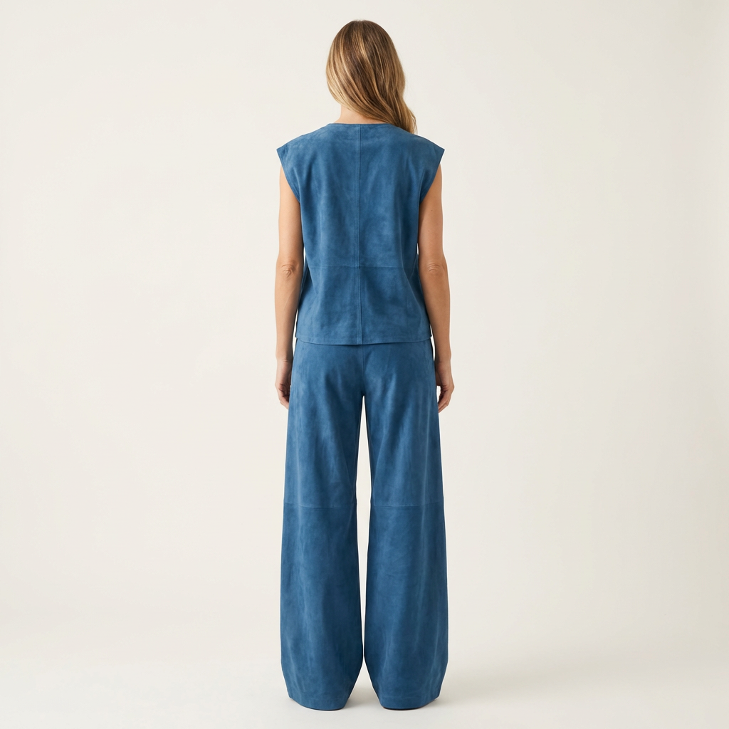 Kerry | Mock Neck Vest & High-Waist Pants Set