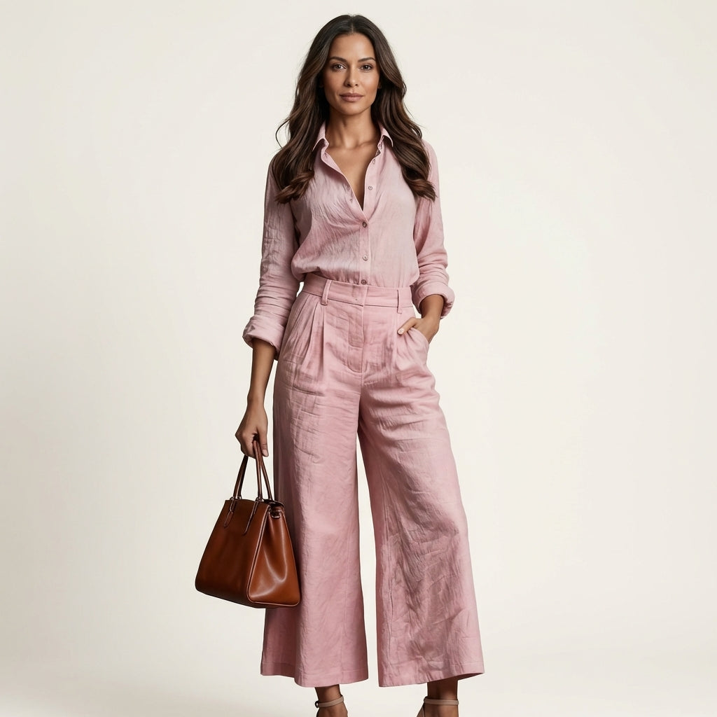 Regina | Linen Shirt & Pants Set