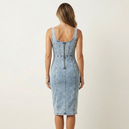 Zuri | Denim Slit Dress