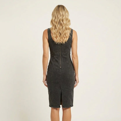 Zuri | Denim Slit Dress