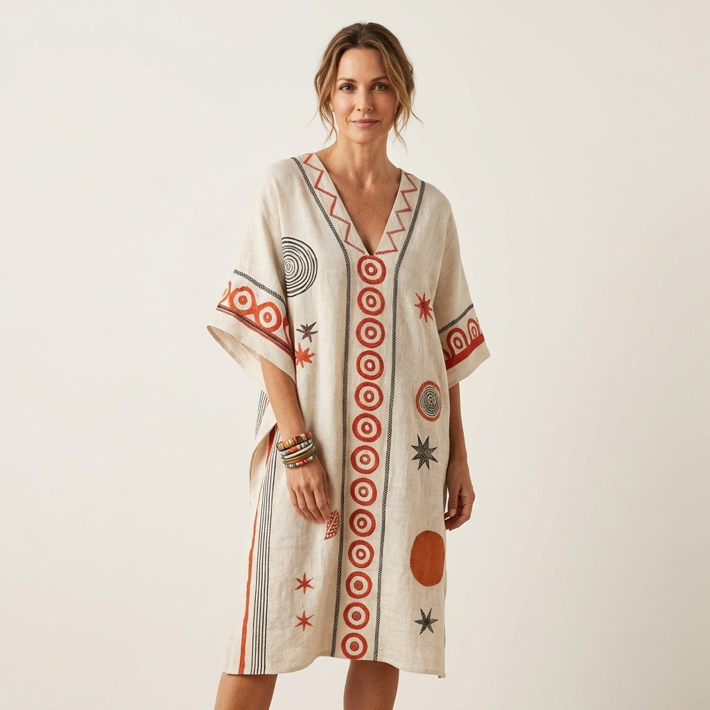 Sophrona | Silk-Feel Floral Beach Dress