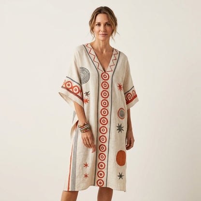 Sophrona | Silk-Feel Floral Beach Dress