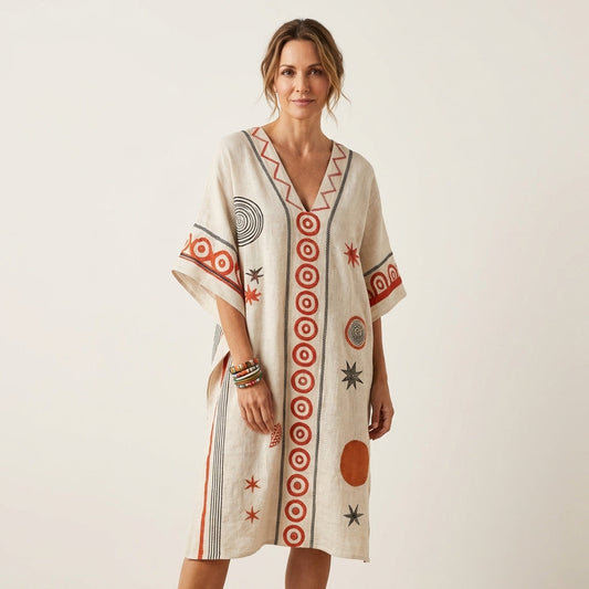Sophrona | Silk-Feel Floral Beach Dress