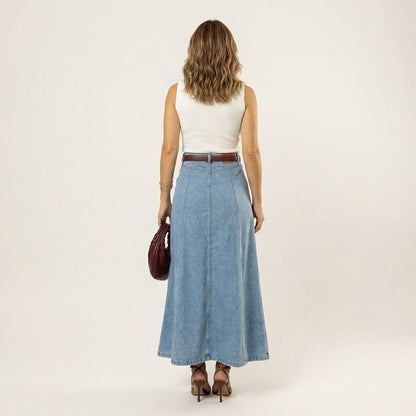 Valentina | High-Waist Midi Denim Skirt