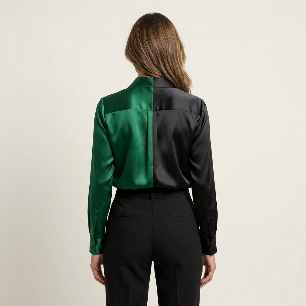 Willow | Two-Tone Satin Blouse