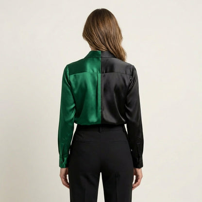 Willow | Two-Tone Satin Blouse