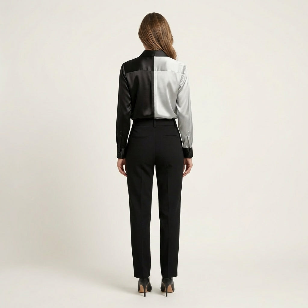 Willow | Two-Tone Satin Blouse