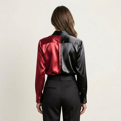 Willow | Two-Tone Satin Blouse